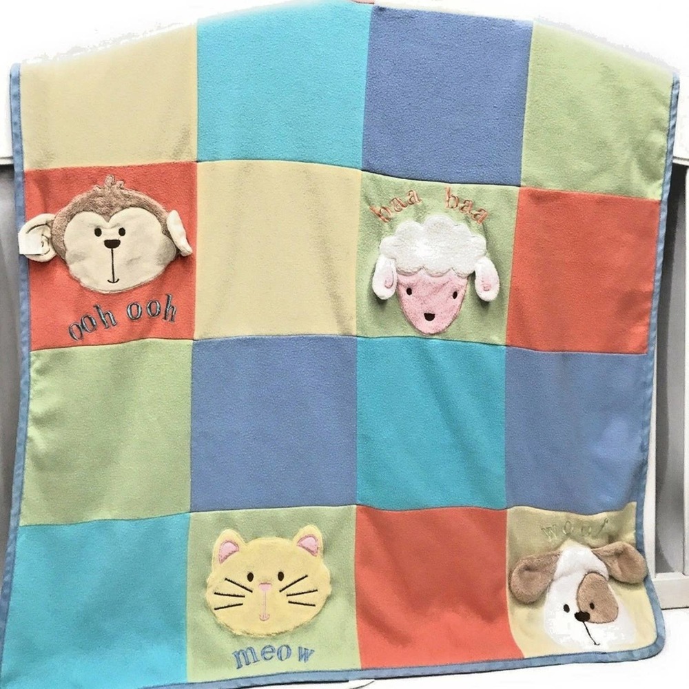 NOJO Little Bedding Unisex 40x50 Baby Blanket Educational Sensory Fleece